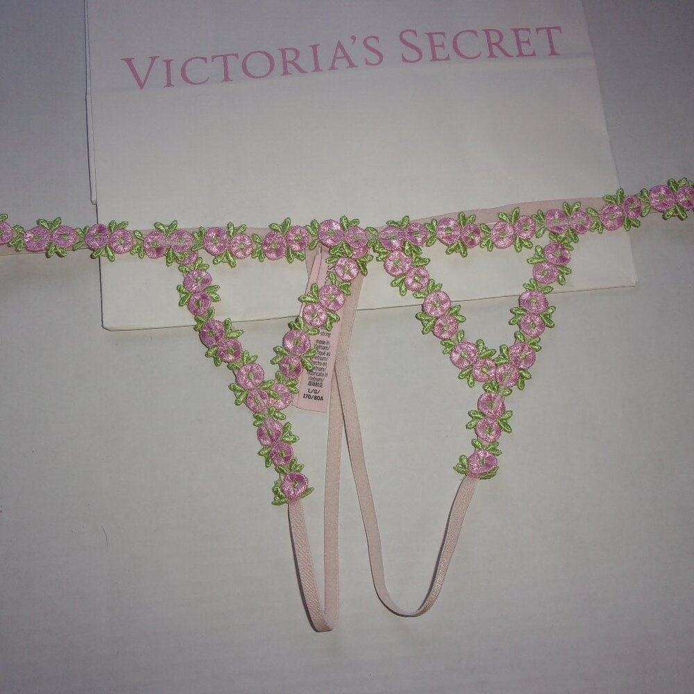 Victoria's Secret Wicked Rose Embroidered V-String